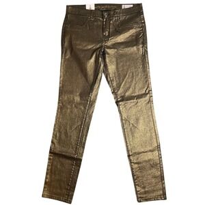 New Buffalo Jeans Vegas Skinny Pants Gold Metallic Sparkle Women's Size 10 30x30